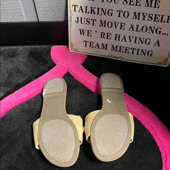 Guess Women's Gold Slide Sandals - Picture 3 of 4